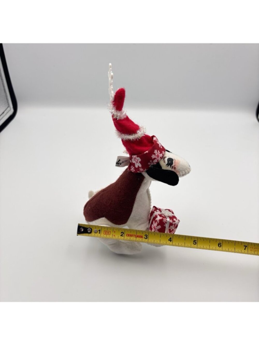 2009 Annalee Dolls Christmas Hound Puppy Dog Snowflake Red Hat Gift Present 7” - Picture 16 of 16